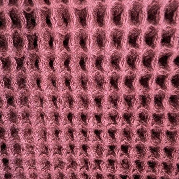 PAPER LABEL Oversized Waffle Button Down Shirt Burgundy Cotton Size Large - Picture 9 of 13